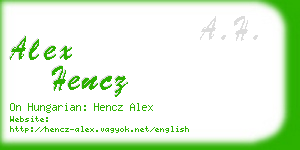 alex hencz business card